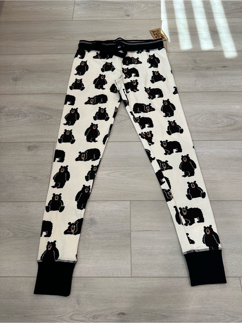 Lazy One Black & White PJ Legging with Mama Bear Tag